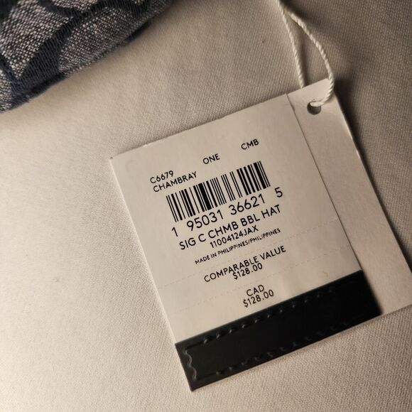 NWT Coach C6679 Blue Denim Chambray Cotton Adjustable Baseball Cap Hat - Picture 5 of 5